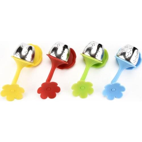 304 Stainless Steel Tea Filter Tea Strainers Tools With Silicone Cover High Temperature Resistance Tea Infuser LX8534