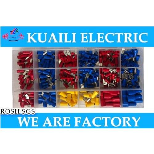 330pcs Assorted Full Insulated Terminals Female Male Connectors Assortment Kit Electrical Crimp Spade Ring Fork U-type Set