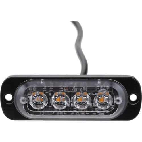 4 LED Strobe Warning Light Strobe Grill Flashing Breakdown Emergency Light Blue Color Car Truck Beacon Lamp Amber Traffic Light