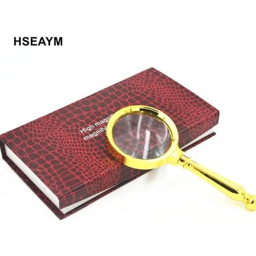 8X Metal High-end Gifts Gold Hand Jewelry Magnifiers Hand Loupe Magnifying Glass For Reading Jewelry Identifying Office Tools