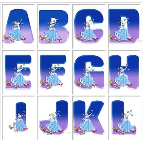 Custom Name Disney Personalized 26 Initials 5d Diy Diamond Painting Princess Sandy Cartoon Diamond Mosaic Cross Stitch Art Decor