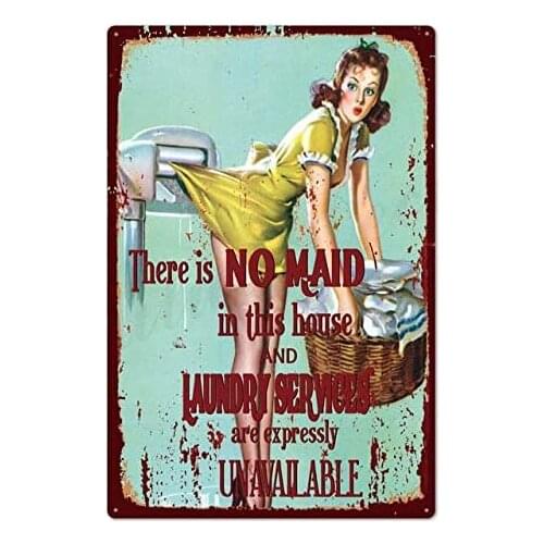 AYLAODI 1pcs Pin Up Girl Tin Sign Plaque Metal Vintage Sexy Metal Sign Wall Decor for Bar Pub Club Man Cave Retro Signs Metal