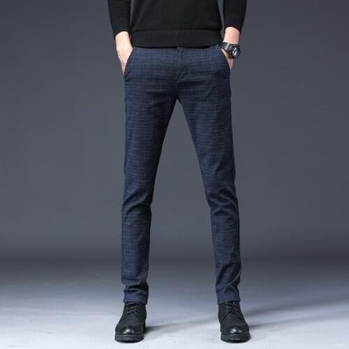 Autumn New Mens Bamboo Fiber Casual Pants Classic Style Business Fashion Khaki Stretch Cotton Trousers Male Brand Clothes