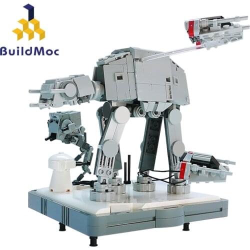 BuildMOC Star Movie Space Battle on Hoth Reappears Mini Model Star Destroyer AT-AT Imperial Walker Building Blocks Kid Toys Gift