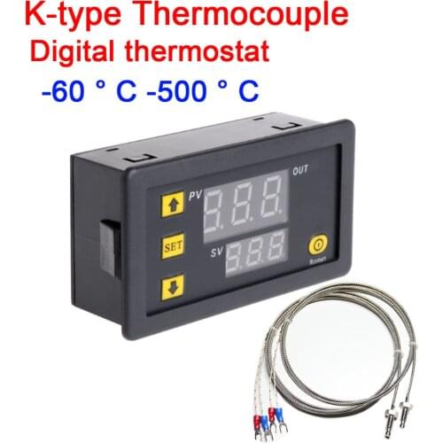 DC 24V -60C TO 500C Digital high-precision Temperature Control Switch Thermostat K type Thermocouple Incubating refrigerator air