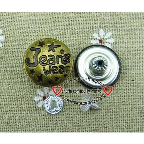 30PCS 20MM design metal jeans button brand round JEAN STAR buttons clothes accessory MJB-095