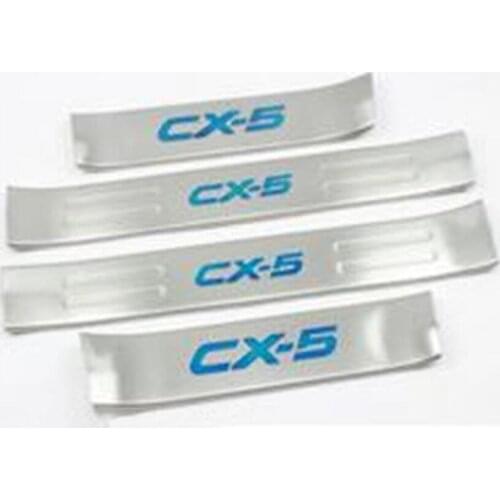 For Mazda CX-5 2013 2014 2015 2016 inside Door Sill Scuff Plate Stainless Steel Car Styling Accessories