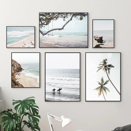 Surfboard Prin Retro Surf Van Photography Poster Travel Beach Wall Art Canvas Painting Pictures for Living Room Home Decoration