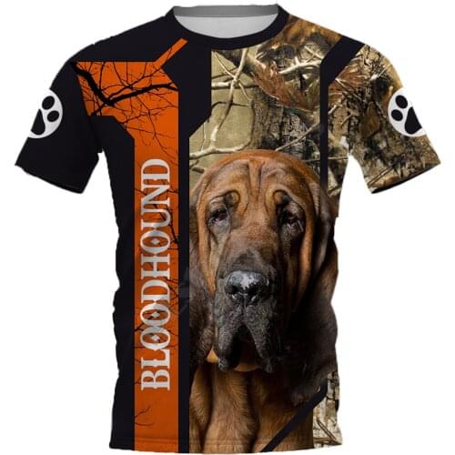 Bloodhound 3D Printed t-shirt Harajuku Streetwear T shirts Funny Animal Men For Women Short Sleeve Drop Shipping 04