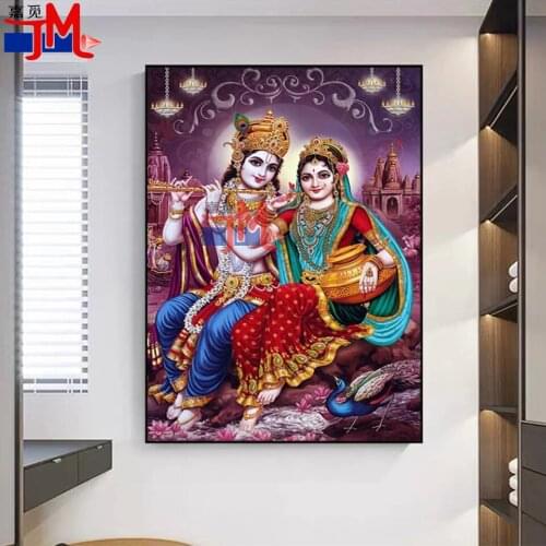 India Religion Lord Radha Krishna 5d Diy Diamond Painting Portrait Embroidery Diamond Mosaic Cross stitch Living Room Decor Gift