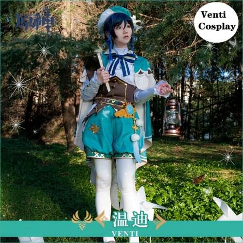 Venti Cosplay New Games Genshin Impact Cosplay Costume Anime Cloak Shirt Shorts Accessories Set Christmas Halloween Girl Clothes
