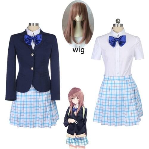 A Silent Voice Shouko Nishimiya Shoko Cosplay Costume Japanese Anime The Shape Of Voice School Uniform Suit Outfit Clothes wig