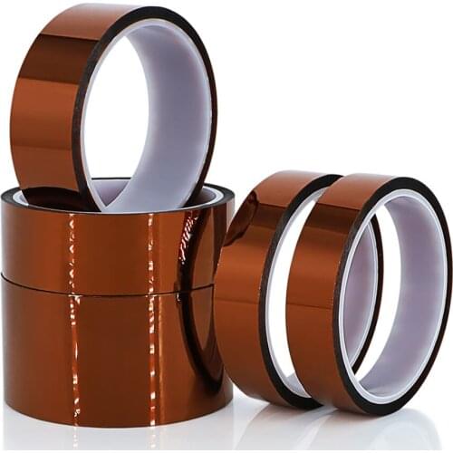 Length 33M Width 3/5/8/10/12/15/18/20mm High Temperature Resistant Tape Electronic Polyimide Tape Heat Press Masking Soldering