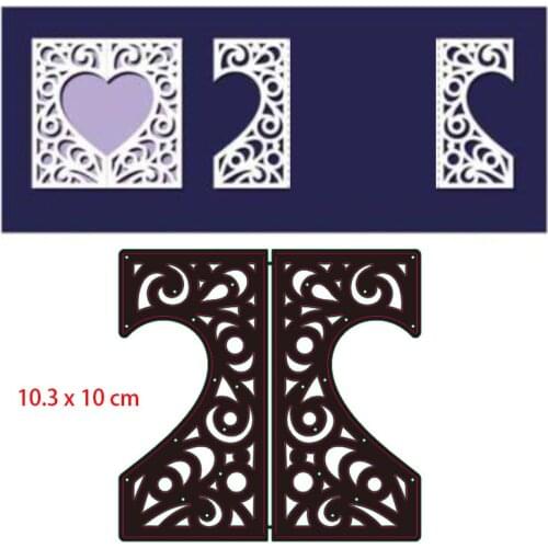 Love Hearts Wedding Metal Dies Cut Rectangle Edge Scrapbooking for Album DIY Paper Greeting Cards Craft Embossing New Dies 2019