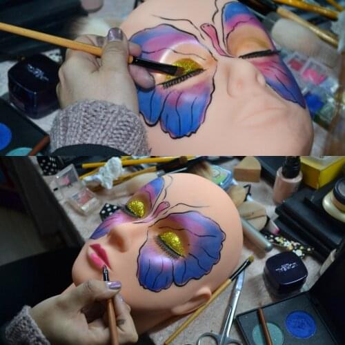 Cosmetology Mannequin Doll Head Solf Half Bald Silicon Heads for Eyelash planting Massage and Make up Practice