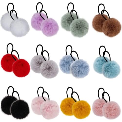 Candygirl Cute Girls Hair Rope Solid Color Headband Stuffed Ball Hair Tie Women Child Hair Accessories Ornament Kids Headwear