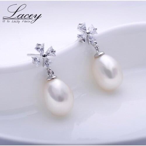 Fashion Real Freshwater Pearl Earrings For Women,Natural Pearl Korean Earrings Girl Gift,Trendy Long Earrings White Pearl