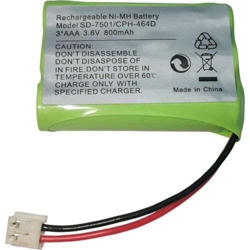 Ni-MH Battery 3.6V 800mAh for SD-7501 V-Tech 89-1323-00-00 AT & T Lucent 27910 CPH-464D 3*AAA 3.6V Replacement BATTERY