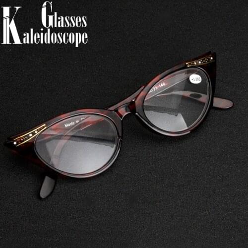 Reading Glasses Women Men Diamond Cat Eye Eyeglasses Lightweight Presbyopic Eye Glasses Unisex Diopter 0 +1.0 +1.5 +2.0 to+4.0
