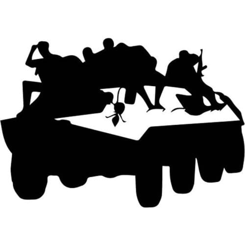 Personality Creative and Excellent Tanks and Soldiers, Car Window Decoration, Personalized Pvc Waterproof Decal, Black/white