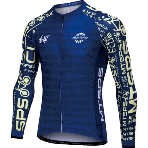 Autumn Men’s Long-sleeved Cycling Jersey Fashion Printed Breathable Quick Dry Zipper Open Bike Clothing Jackets Plus Size
