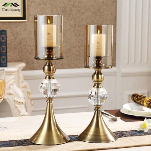 2Pcs/Lot Nordic Candle Holder Table Glass Candlestick Geometric Romantic Candle Holders for Wedding/Dinner Decoration GZT118