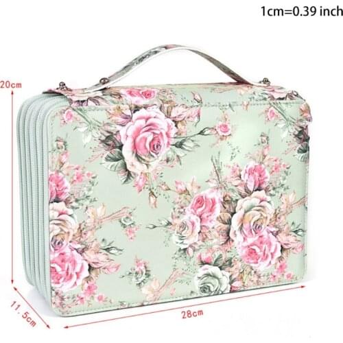 Portable 252 Slots Colored Pencil Case with Zipper Closure Large Capacity Waterproof PU Pen Organizer for student Artist