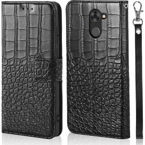 Luxury Flip Case for Huawei Enjoy 7 Plus Y7 Prime TRT-AL00A Cover Crocodile Texture Leather Book Design Phone Coque Capa With