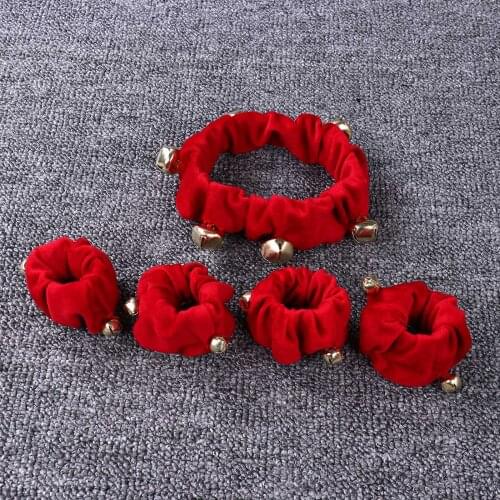 Cat Dog Christmas Red Bells Costumes Cute Decorative Navidad Pet Clothes Set Elastic Santa Collar with Foot Ring for Puppy Dogs