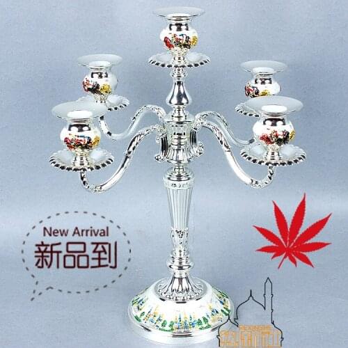 Russian c Candlestick retro romantic candle table five head ornaments creative metal wedding room decor