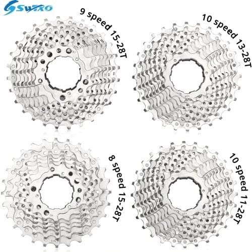 SWTXO Road Bike Cassette 8/9/10/11 Speed 11-28T Velocidade Bicycle Flywheel 8S 9S 10S 11S Cassette Sprocket for Shimano SRAM
