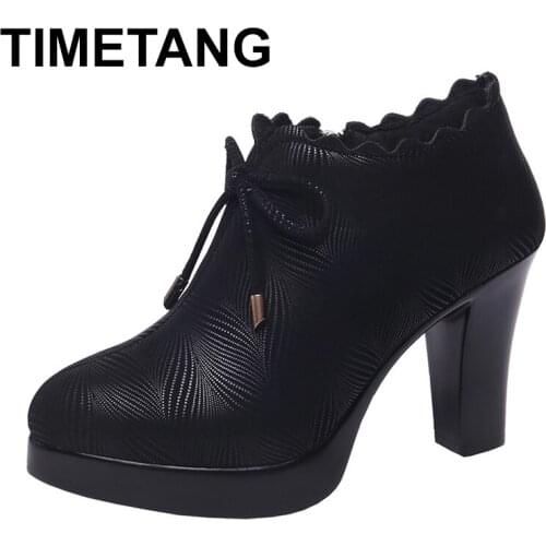 TIMETANGDeep Mouth Shoes Spring Autumn Women Pumps For Ladies Wedding Shoes Bridal Shoes High Heels Platform Big Size Office New