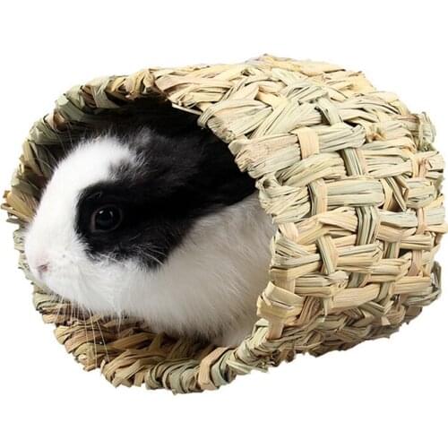 Grass Color S/ L Code Hand-Woven Grass Nest Hamster Guinea Pig Rabbit Channel Toy Pet Can Eat Grass Nest Pet Supplies
