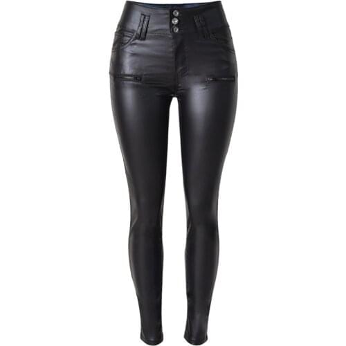 Skinny Women PU Leather Pants High Waist pencil Pants Trousers Womens Clothing pants&capris pantalones mujer