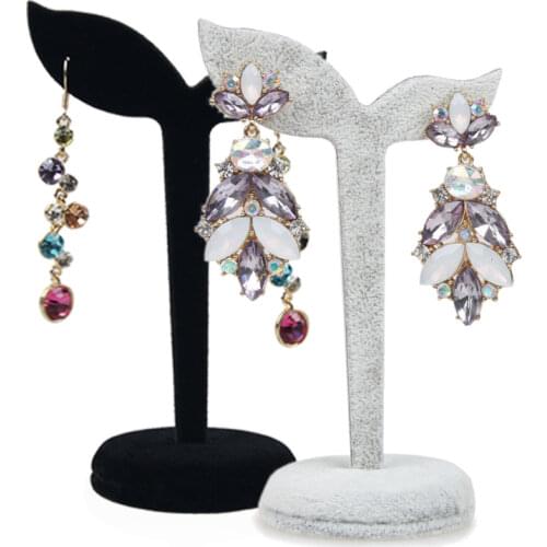 Black/Grey Velvet Earring Display Stand Props Stud Earrings Holder Rack Storage 12cm*7cm
