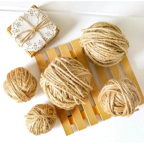 30M Natural Jute Rope Party Wedding Gift Wrapping Cords Thread DIY Gift Box Packaging Twine Burlap String Hemp Rope