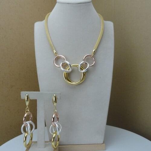 Yuminglai Unique Jewelry Gold Plated Jewelry Sets Necklace and Earrings FHK10026