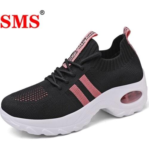 SMS Women Sneakers Fashion Breathable Mesh Casual Shoes Light Lace Up Platform Platform Slip-On Sneakers Walking Running Shoes