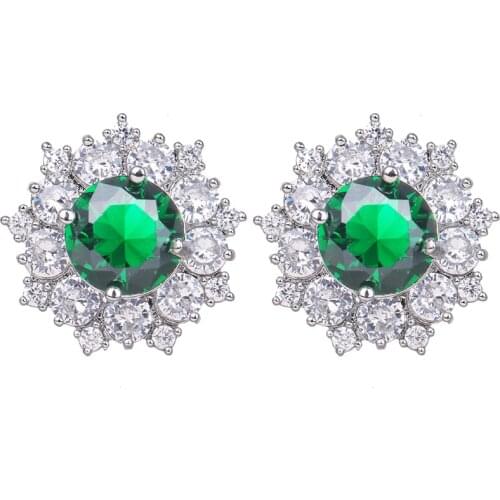 Bettyue Round Delicate Flower Modelling Earring For Women Charming Design New Fashion Cubic Zircon Jewelry Multicolor In Party