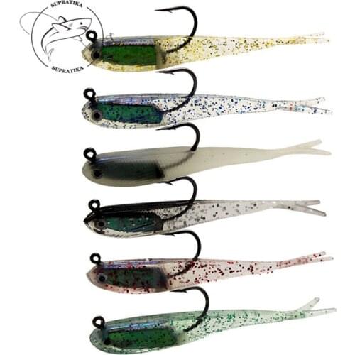 10PCS/Lot Artificial Luminous Colorful Soft Fish Soft Lure 75mm/6.5g Anti-Corrosion Bionic High Quality Silicone Fishing Bait