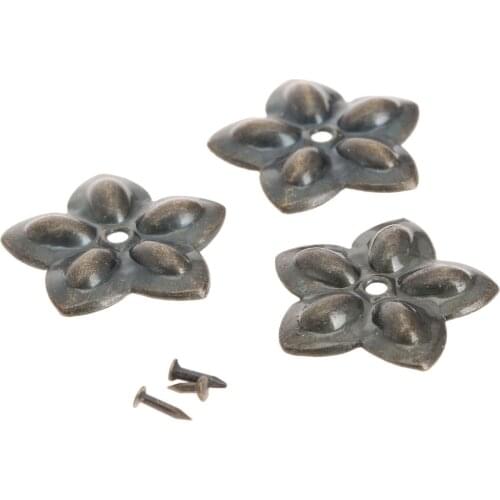 100pcs Upholstery Nails 22mmx23mm Tacks Studs Elegant Antique Bronze Flower Head Pushpin Ancient Jewelry Box Furniture Sofa K245