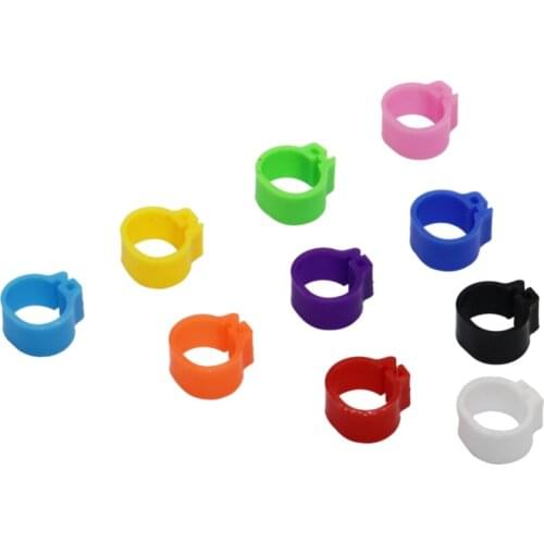 100 pcs Inner Diameter 8MM 10MM Bird Plastic Clip Rings Pigeon Colored Foot Ring 10 Colors Pigeon Supplies