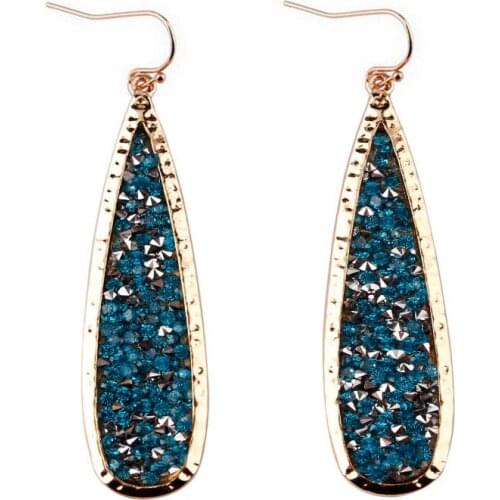 15 Colors Multi Colors Pave Rhinestone Long Water Drop Earrings 2019 New Trendy Spring Gold Statement Earrings Jewelry Wholesale