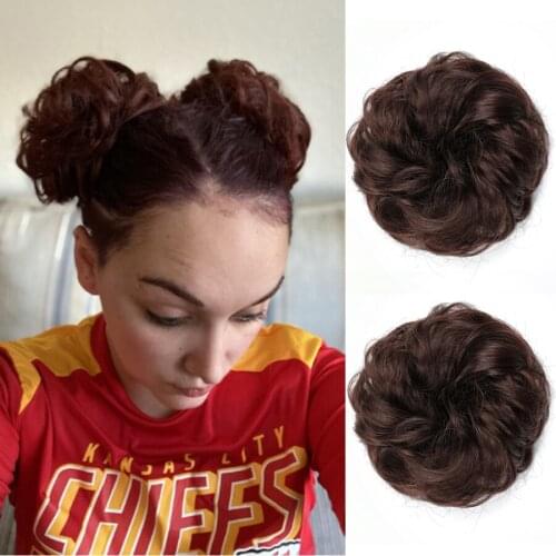 2PCS Hair Bands Messy Bun Bow for Women 45g Fuller Elastic Band Made of Hair Accessories Hairpiece Tie Chignon Bows 2021