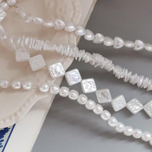 20pcs Irregular rectangular rhombus love straight perforated baroque beads diy handmade jewelry necklace earrings material