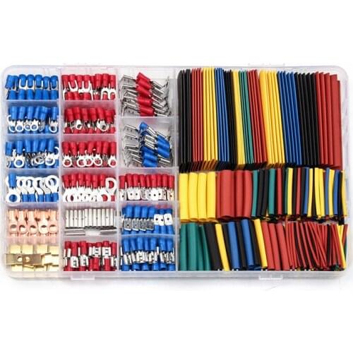 480PCS Electrical Connectors,Insulated Crimp Terminals Mixed Assorted Lug Kit Ring Fork Spade Butt Connector Set+CRIMPING PLIER