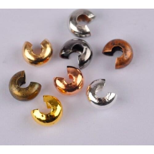 1000pcs 3mm 4mm 5mm Crimp Beads End Caps Cord String End Beads Positioning Clips Beads jewelry making supplies