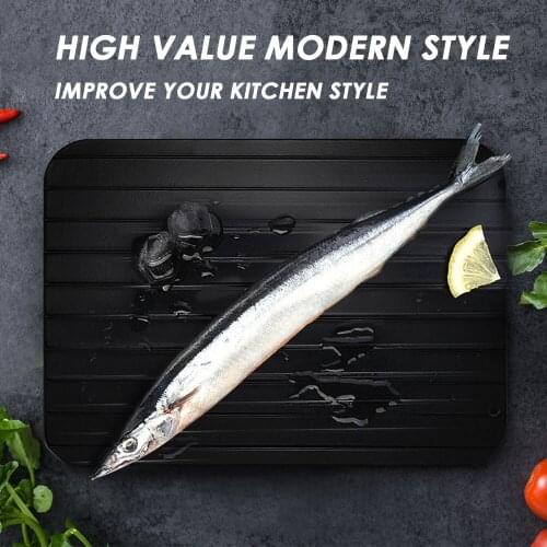 Fast Defrosting Tray Safe Defrost Thaw Plate Board Kitchen Cooking Tool Black Thawing Plate Food Thawing Accessory For Meat Food