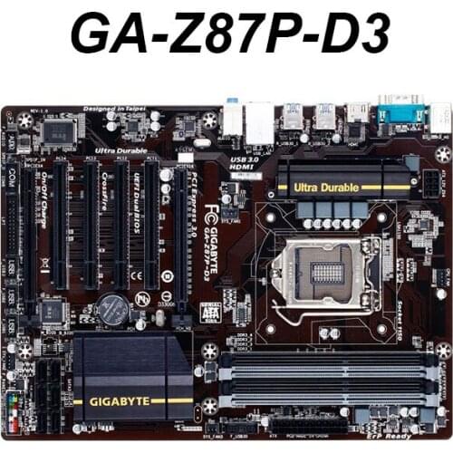 For Gigabyte GA-Z87P-D3 Desktop Motherboard Z87P-D3 Z87 LGA 1150 Z87P i3 i5 i7 DDR3 32G USB3.0 ATX Mainboard Used