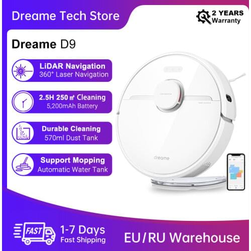 Dreame D9 Robot Vacuum Cleaner Global Version 3000Pa Suction Sweeping Washing Mopping Robot Aspirator Smart Home MIJIA APP WIFI